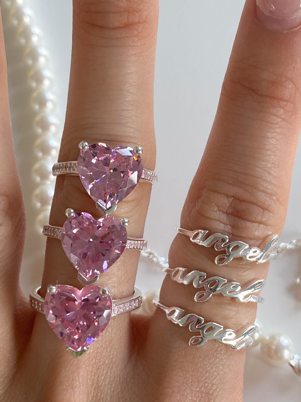 Pink Heart Diamond Ring